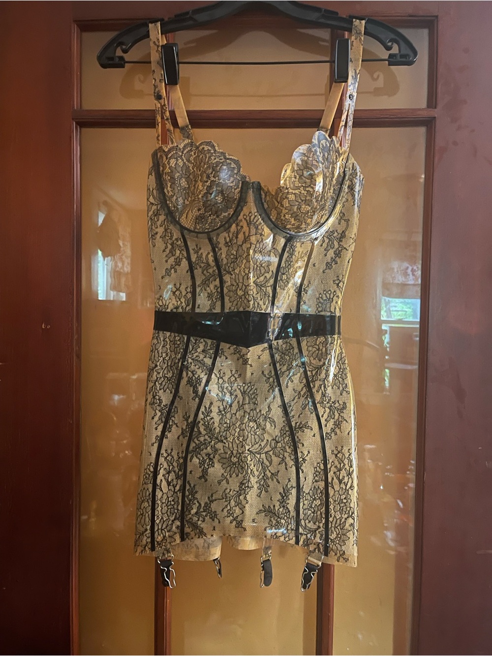 Atsuko Kudo Like New Restricted Scallop cup Latex Lace Mini dress